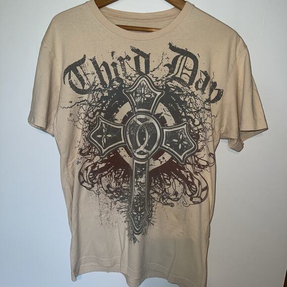 Vintage Medium Affliction Shirt Third Day Doll Just Call My Name Red Lead Us Bac - Picture 1 of 4